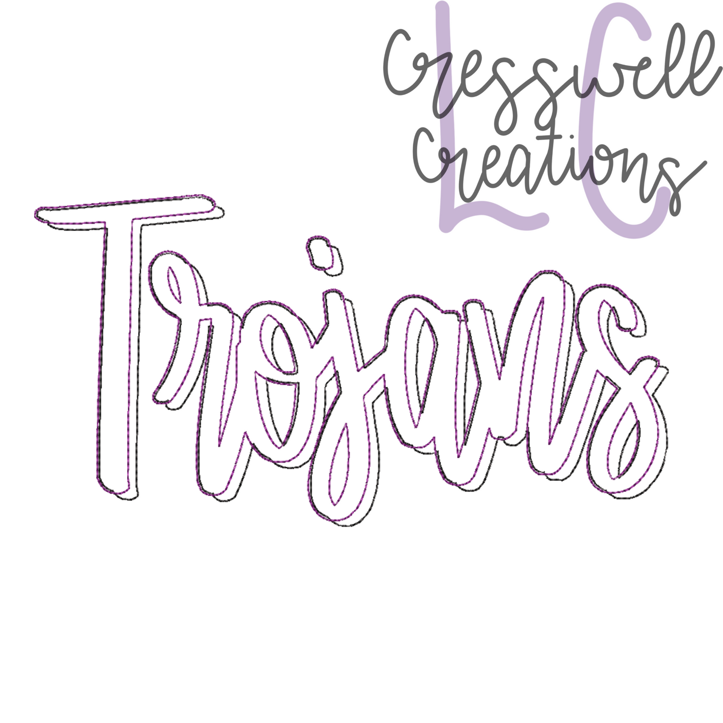 Trojans Shadow Bean Stitch Double Applique
