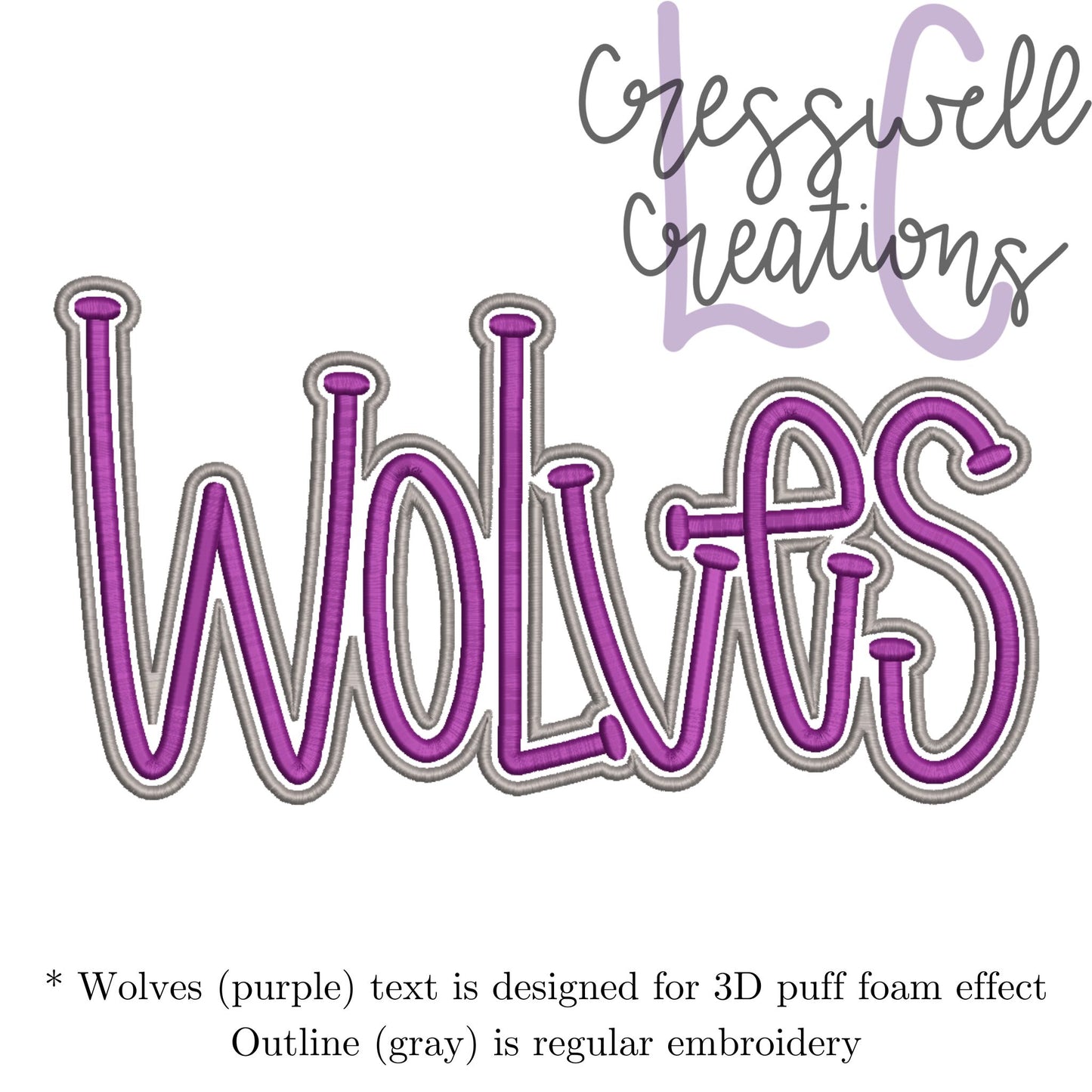 Wolves 3D Puff Machine Embroidery Design
