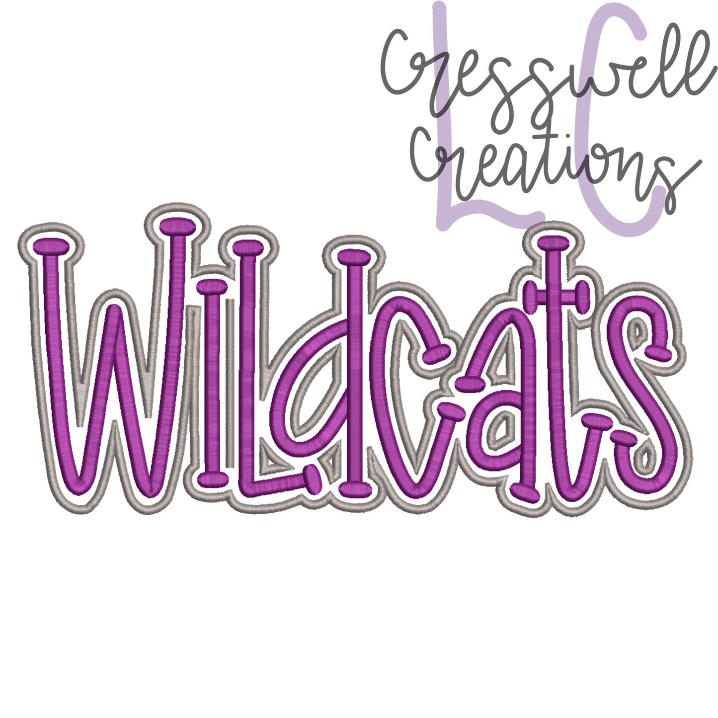 Wildcats with Outline Machine Embroidery Design