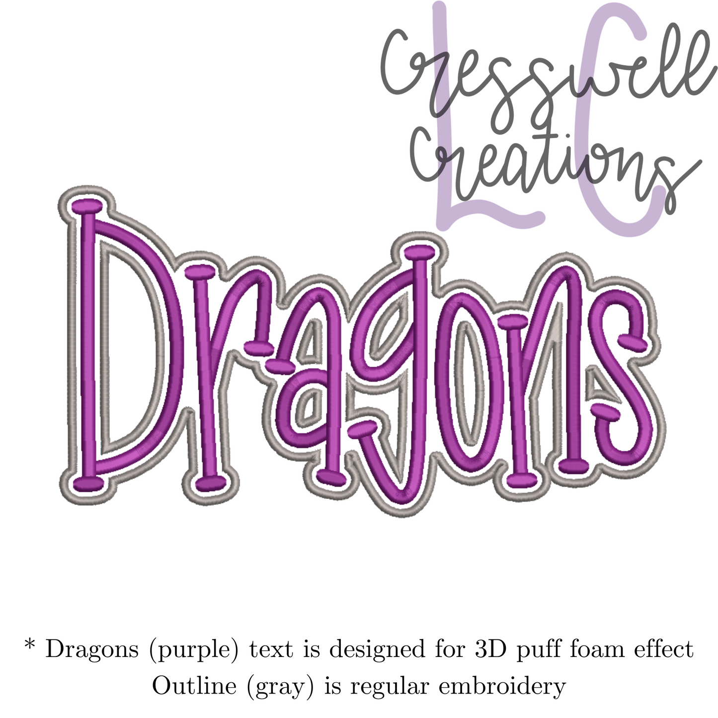 Dragons 3D Puff Machine Embroidery Design