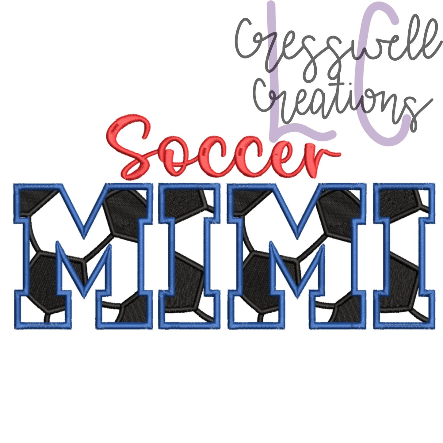 Soccer Mimi Applique Machine Embroidery Design // Includes Ball Design for Sleeves