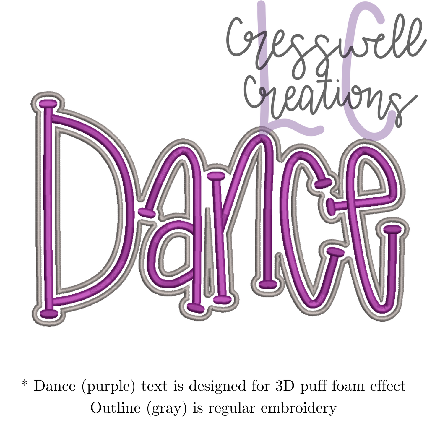 Dance 3D Puff Machine Embroidery Design