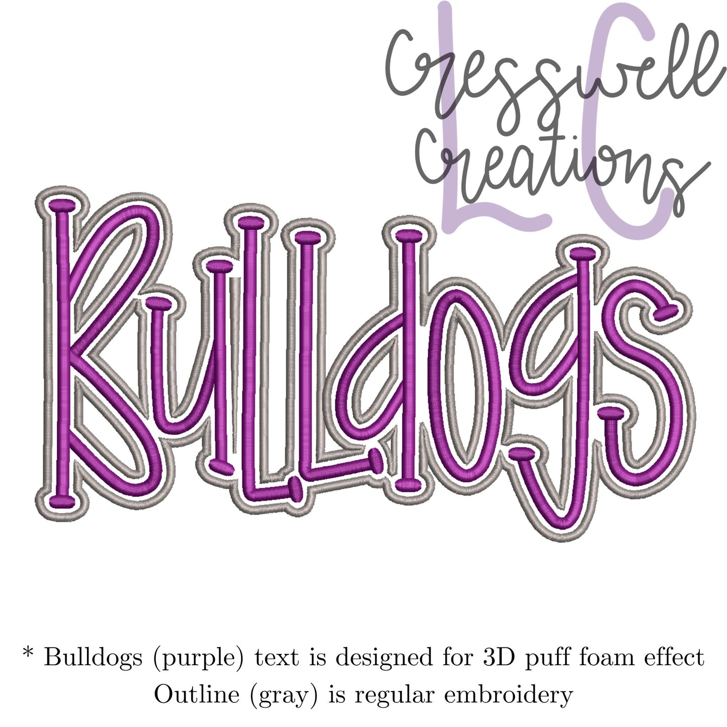 Bulldogs 3D Puff Machine Embroidery Design