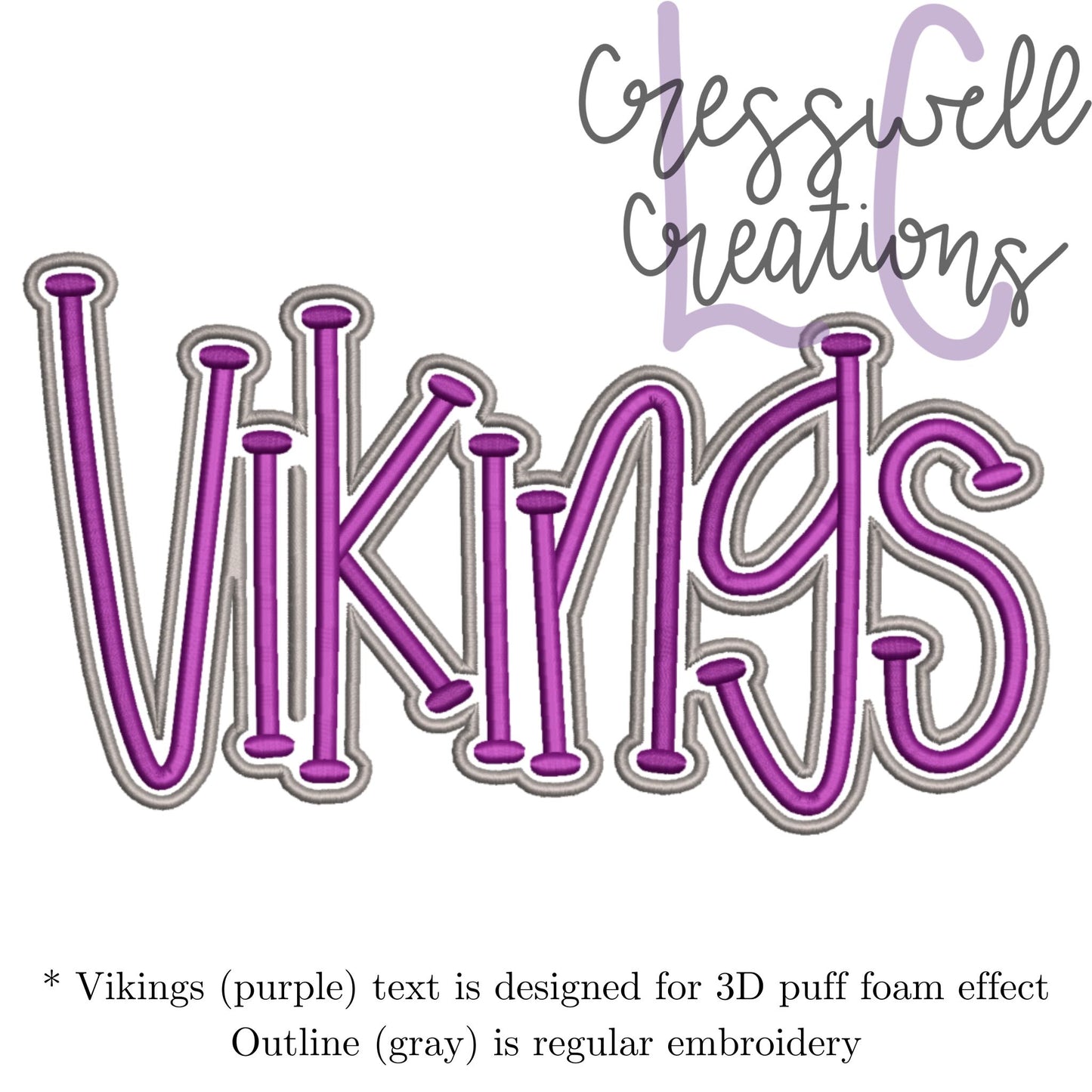 Vikings 3D Puff Machine Embroidery Design