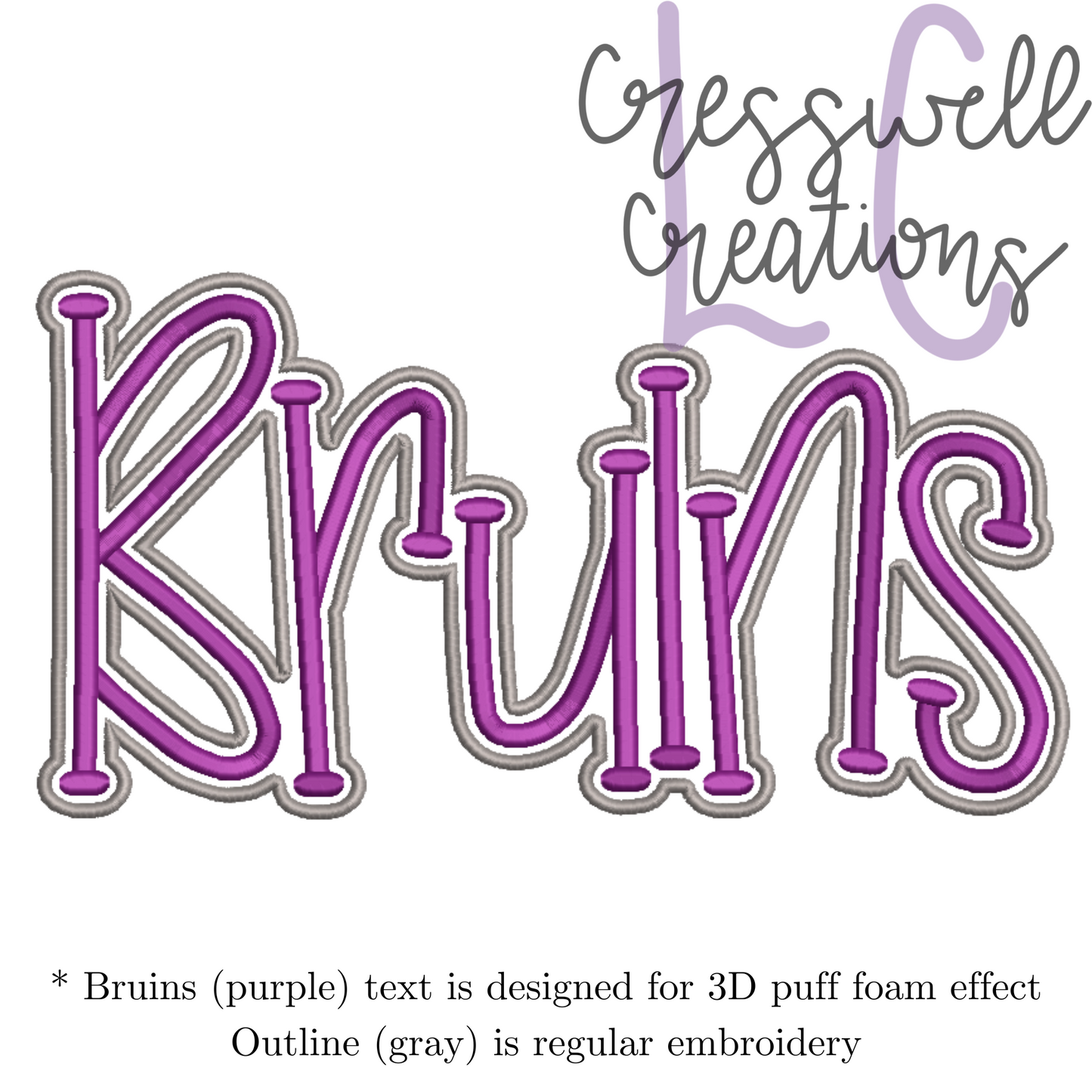 Bruins 3D Puff Machine Embroidery Design