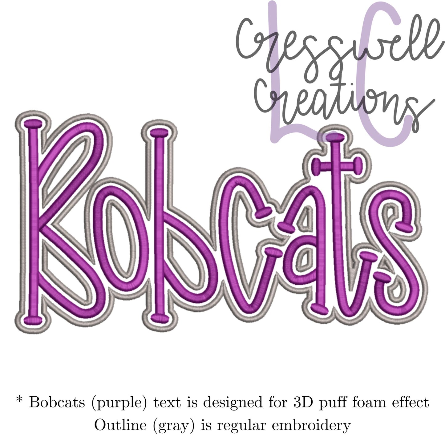 Bobcats 3D Puff Machine Embroidery Design