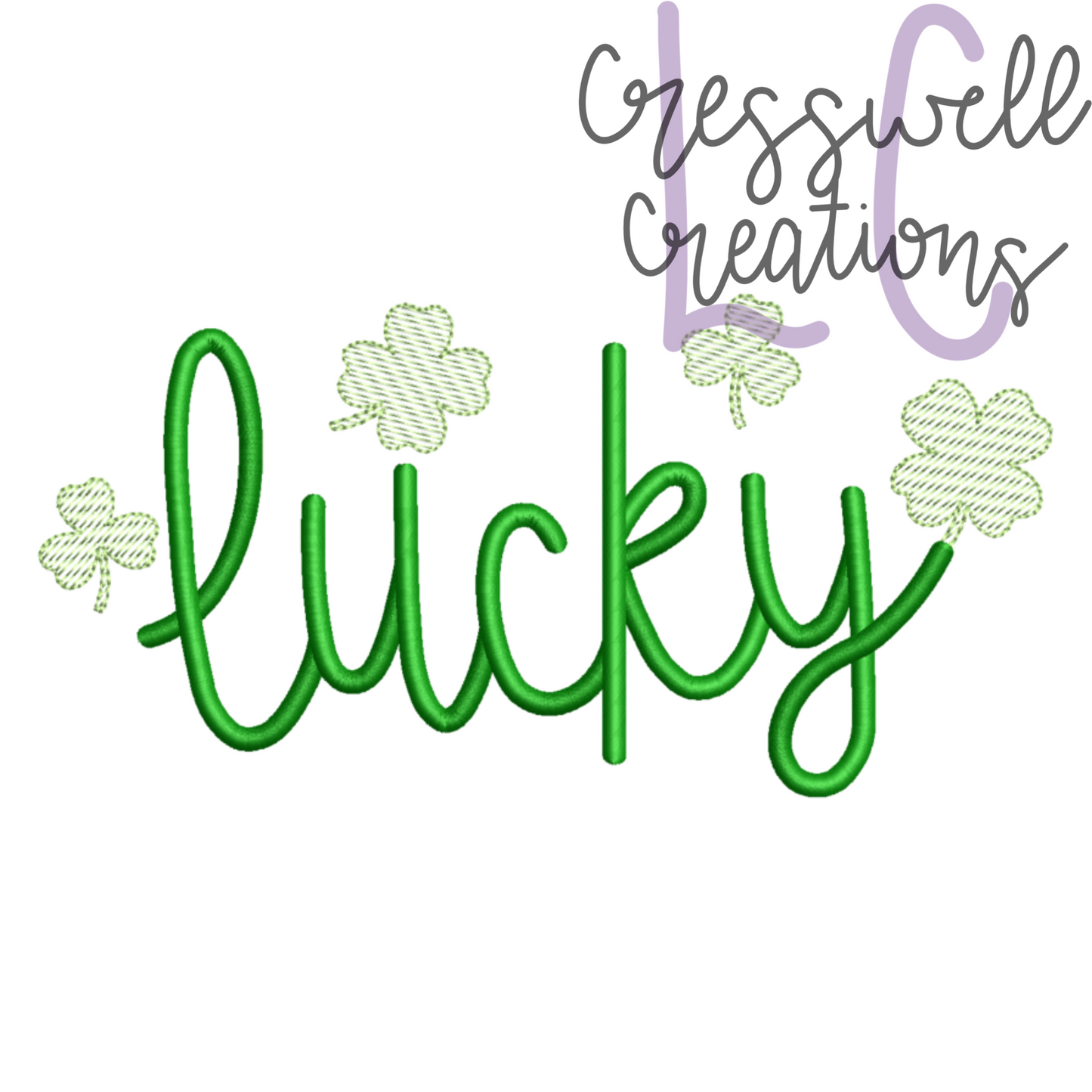 Lucky Script Machine Embroidery Design