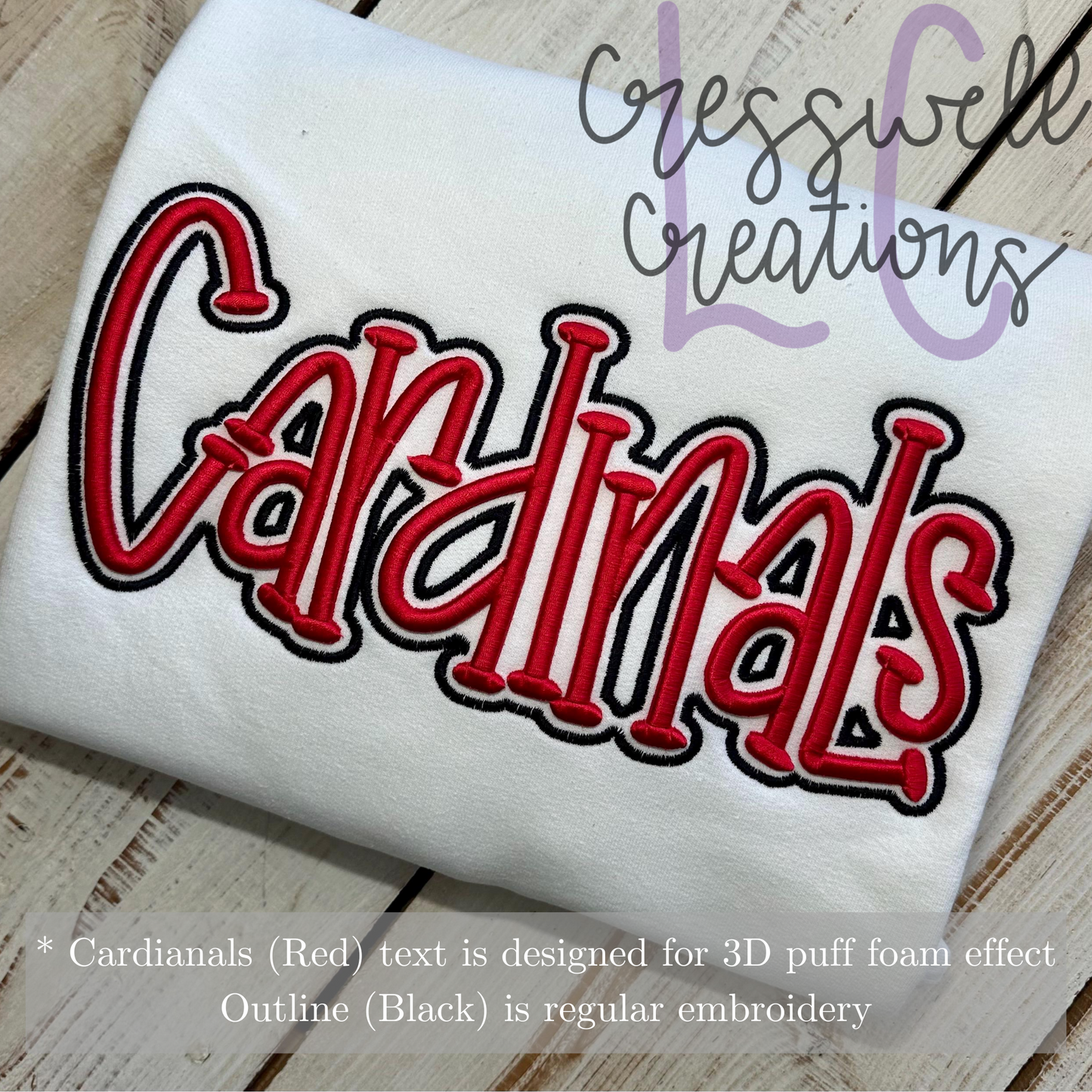 Cardinals 3D Puff Machine Embroidery Design