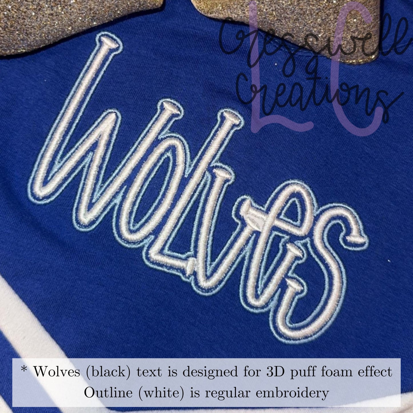 Wolves 3D Puff Machine Embroidery Design