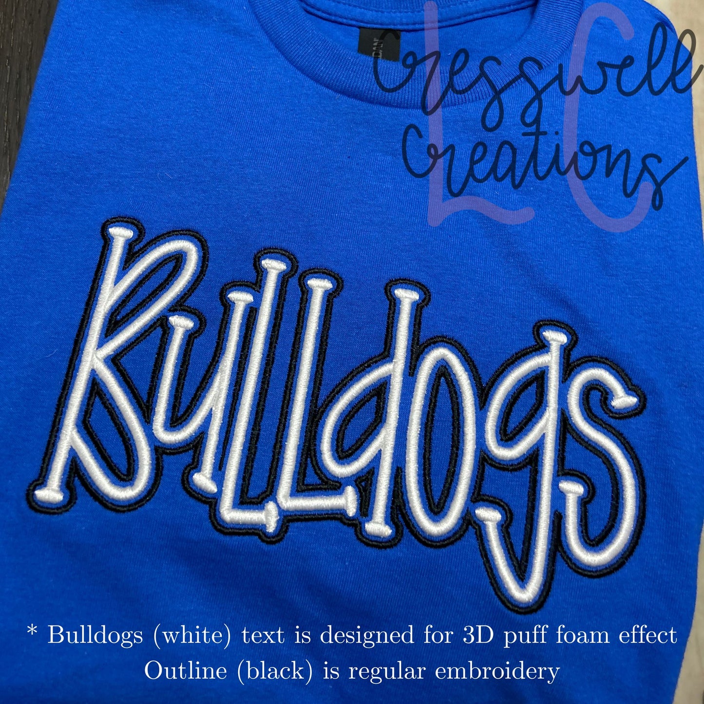 Bulldogs 3D Puff Machine Embroidery Design