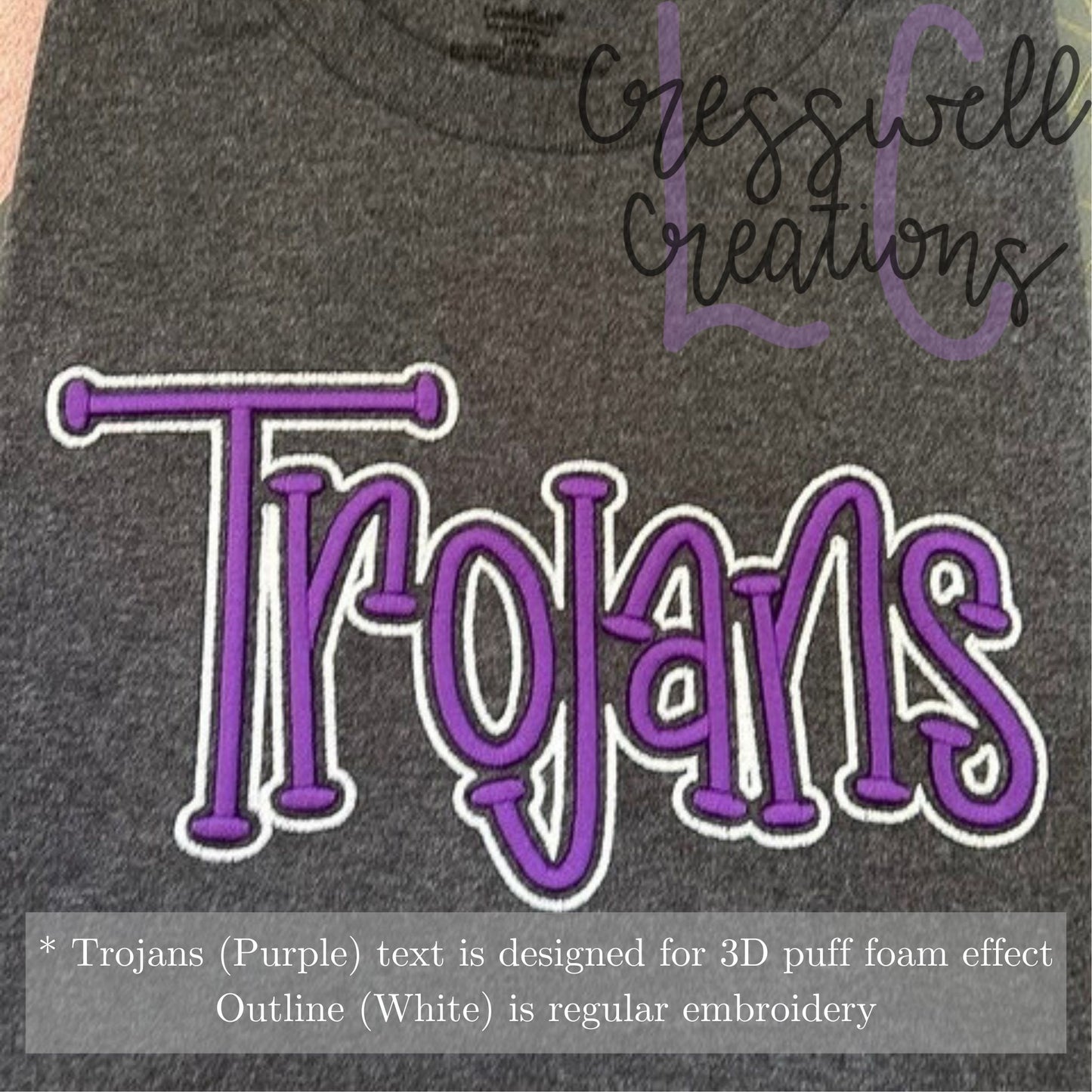Trojans 3D Puff Machine Embroidery Design