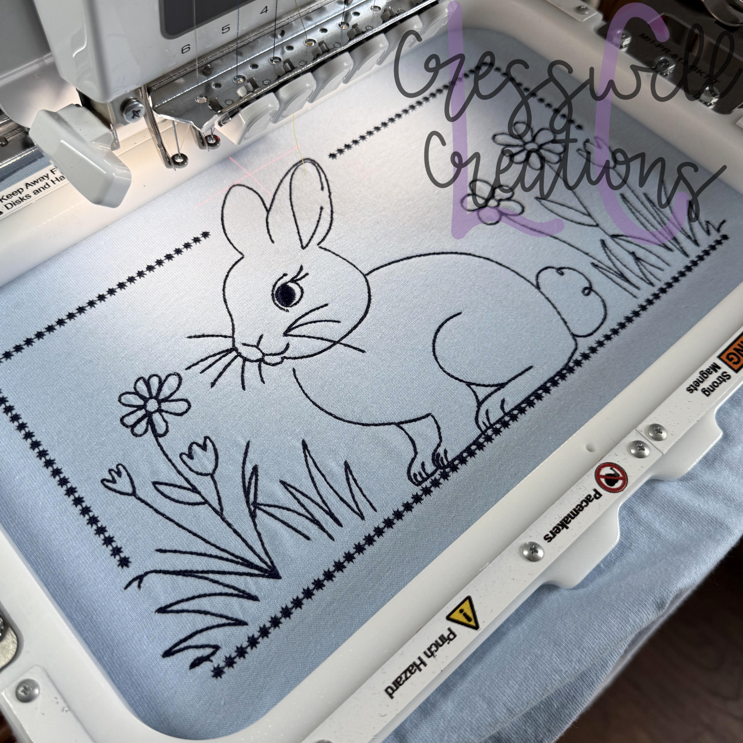 Bunny Bean Stitch Machine Embroidery Design