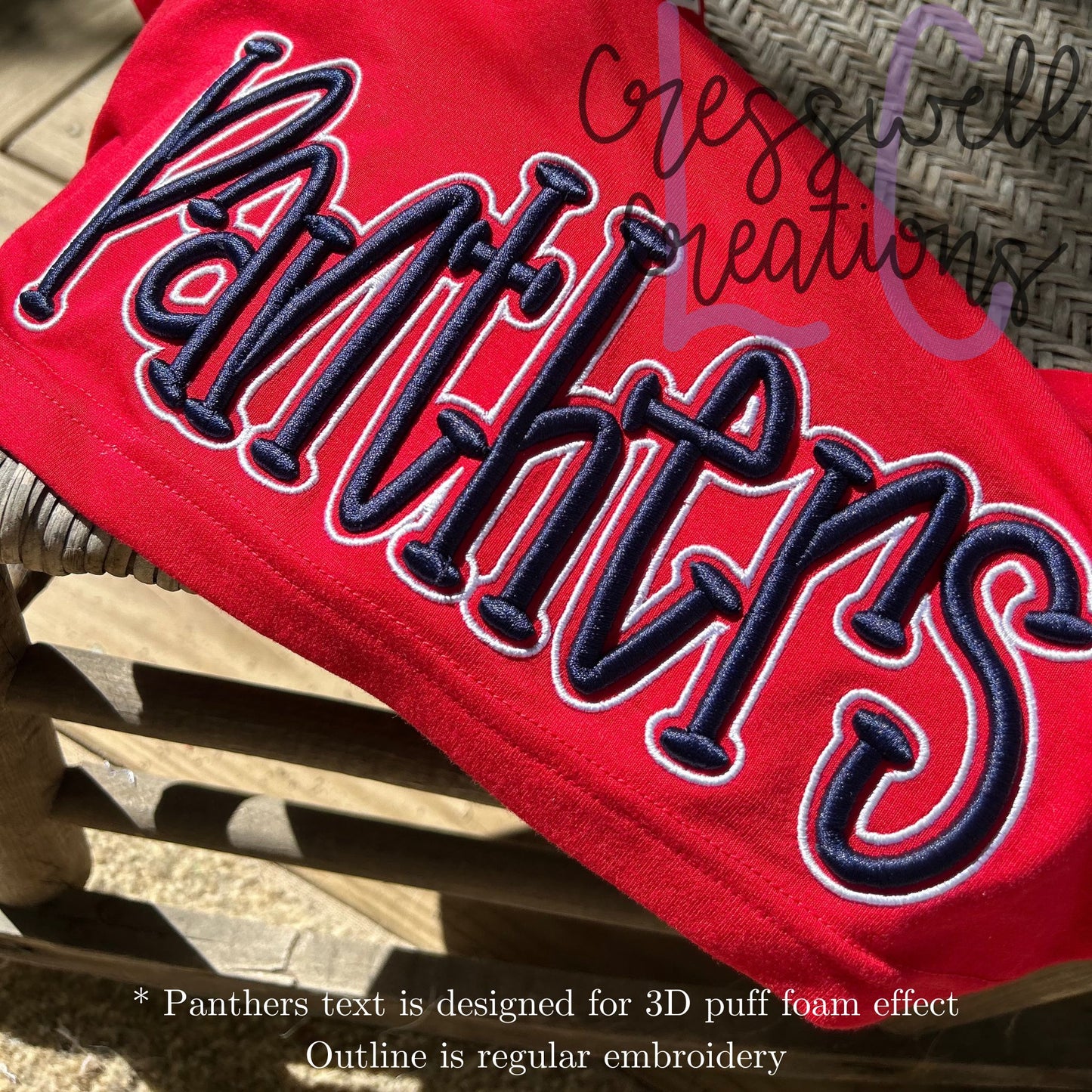 Panthers 3D Puff Machine Embroidery Design