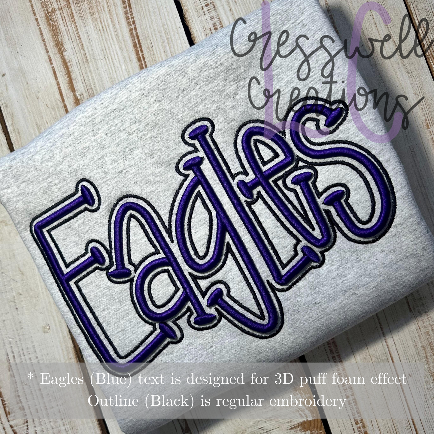 Eagles 3D Puff Machine Embroidery Design