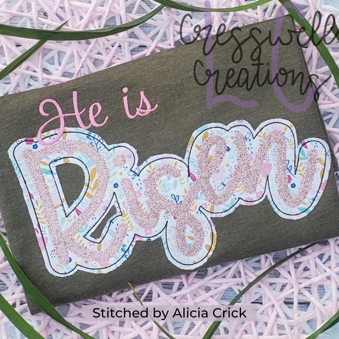 He Is Risen Bean Stitch Double Applique