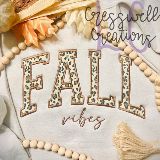 Fall Vibes Curved Applique Machine Embroidery Design