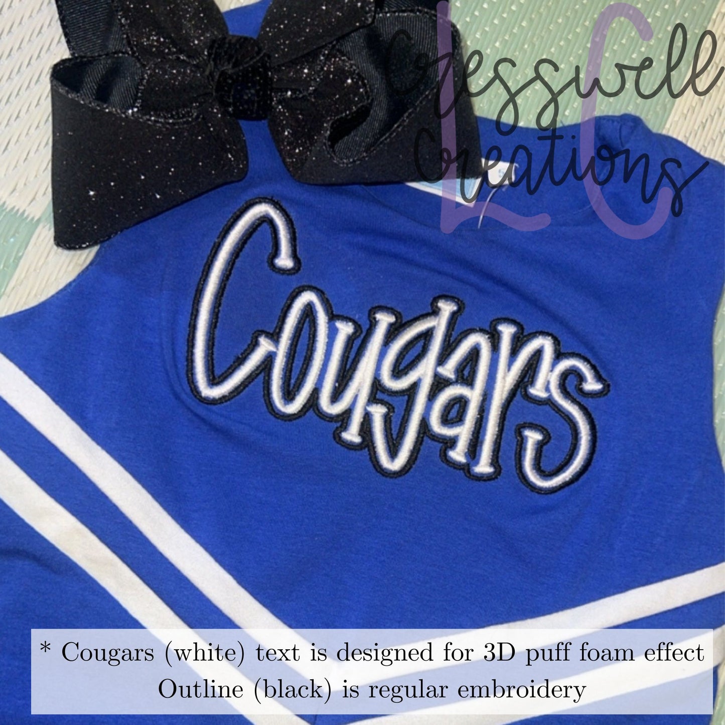 Cougars 3D Puff Machine Embroidery Design