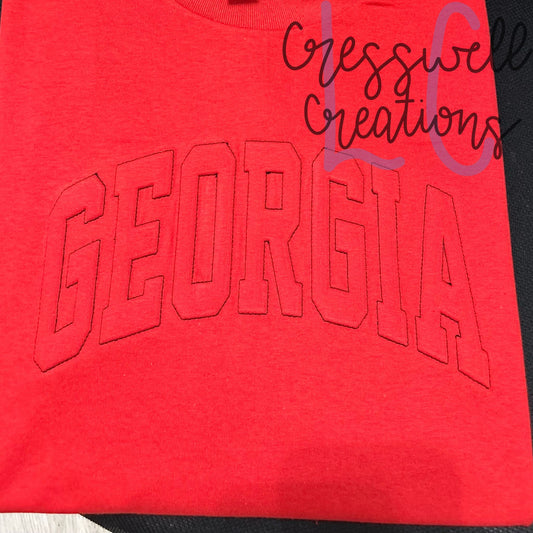GEORGIA Embossed 3D Puff Machine Embroidery Design