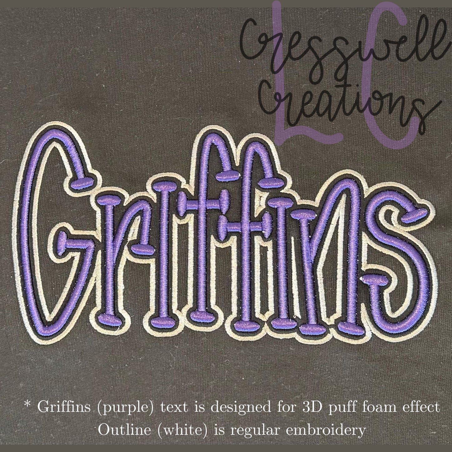 Griffins 3D Puff Machine Embroidery Design