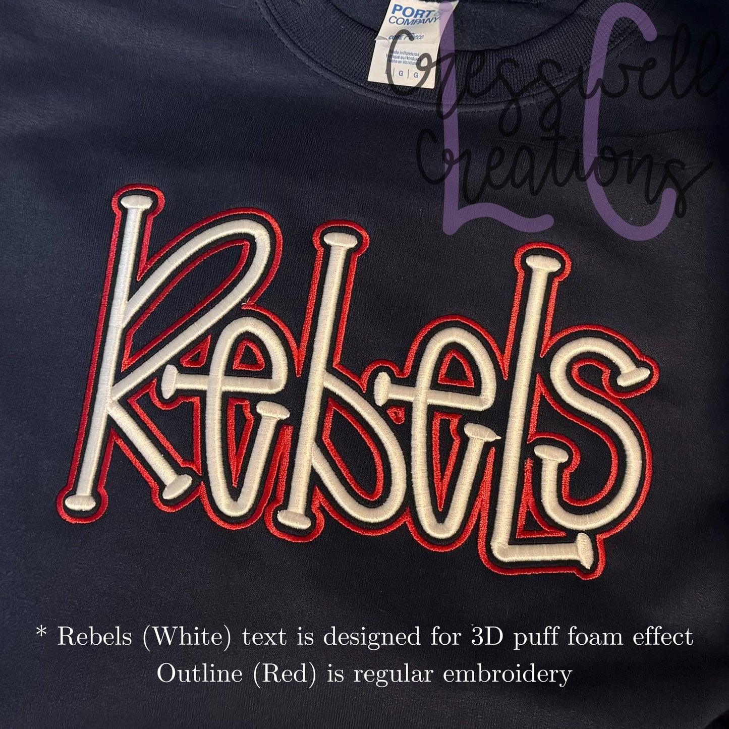 Rebels 3D Puff Machine Embroidery Design