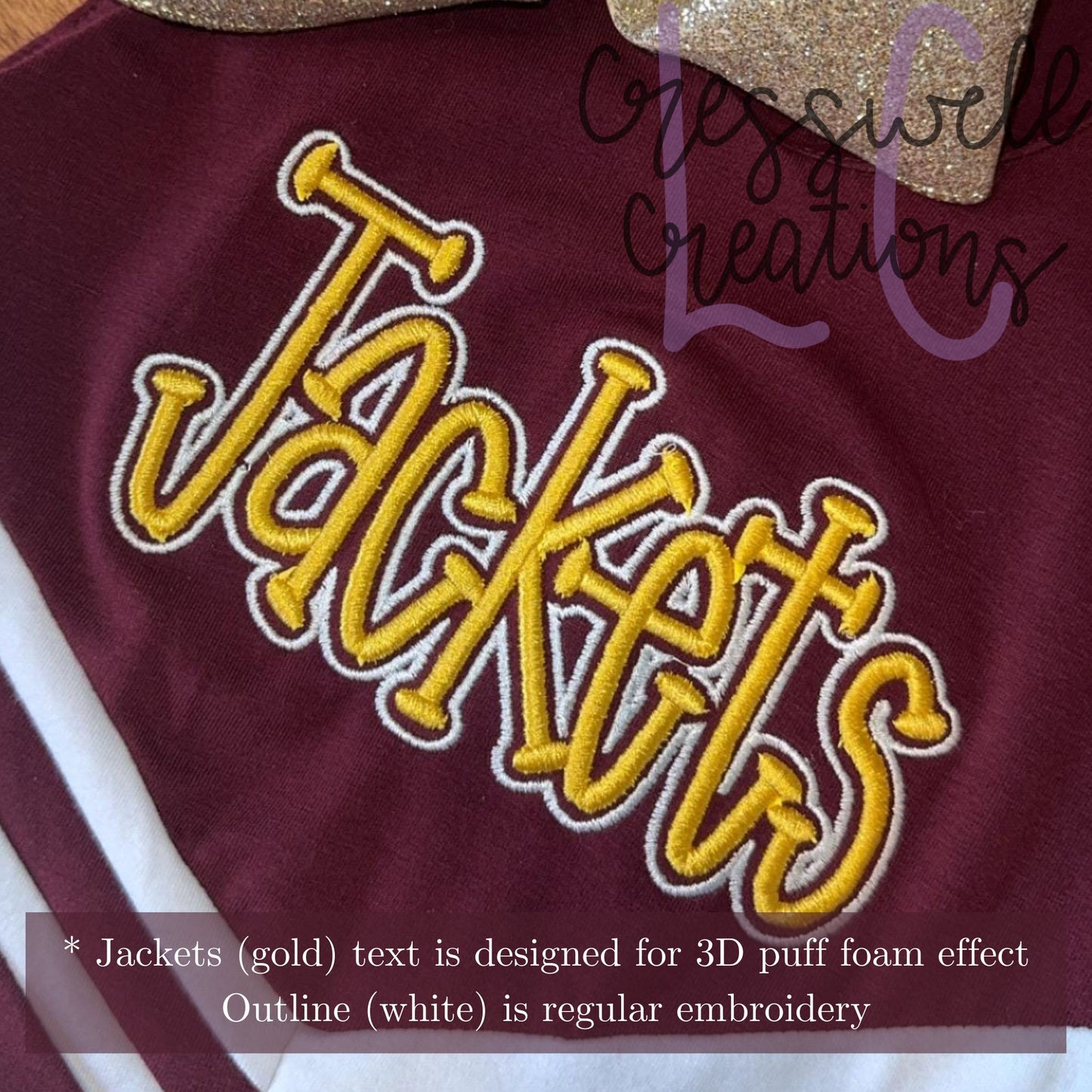 Jackets 3D Puff Machine Embroidery Design