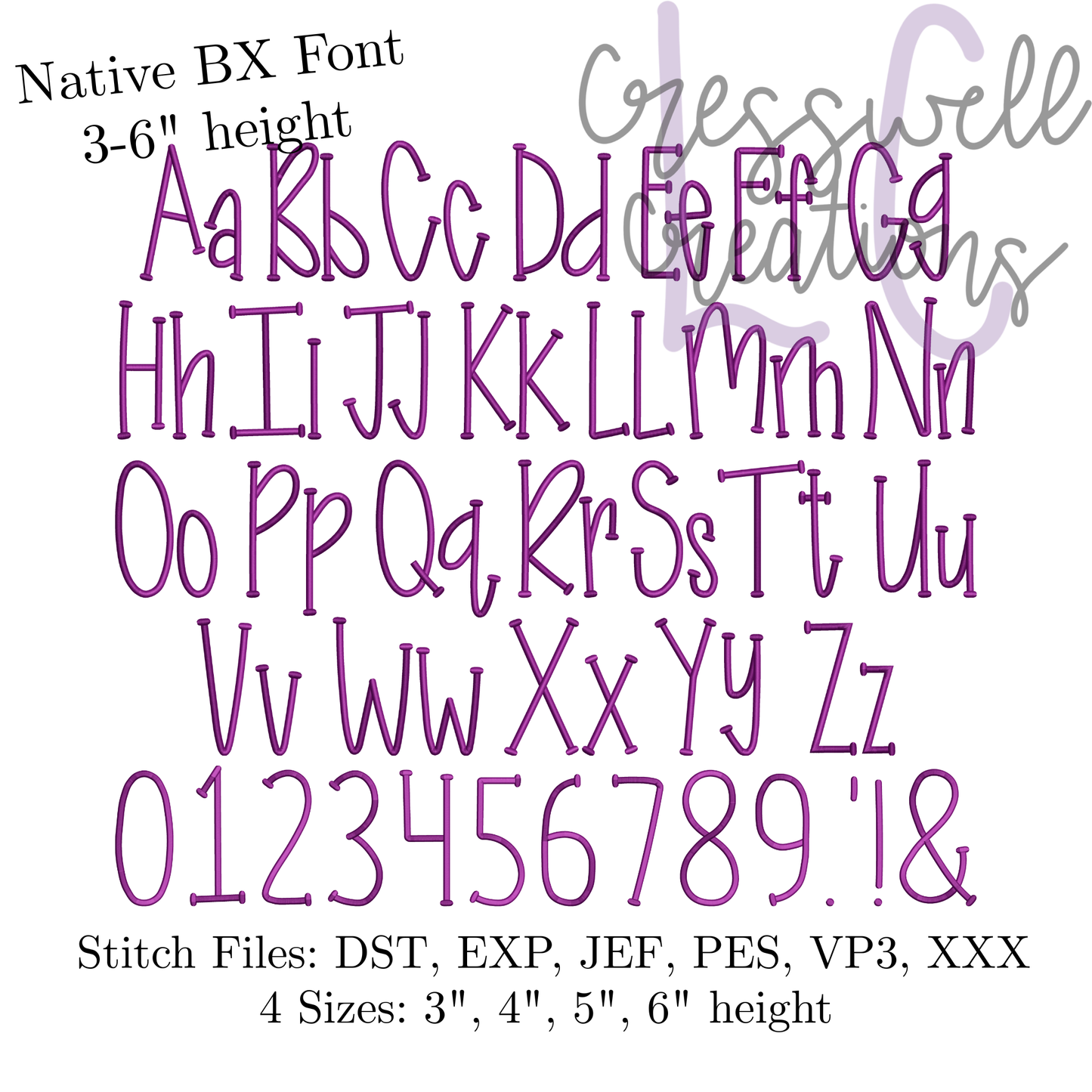 Millie 3D Puff Machine Embroidery Font