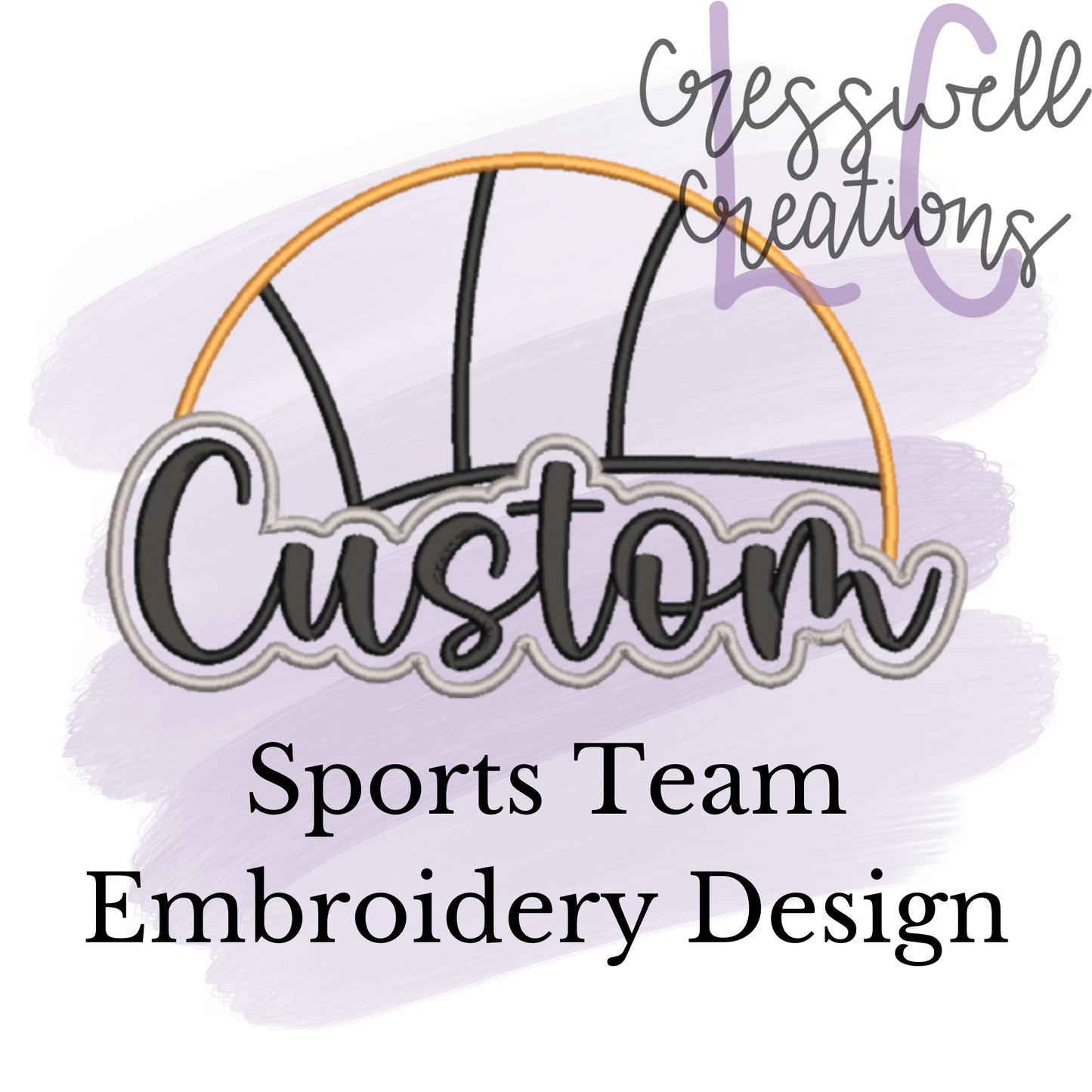 Custom Sports Team Applique Machine Embroidery Design