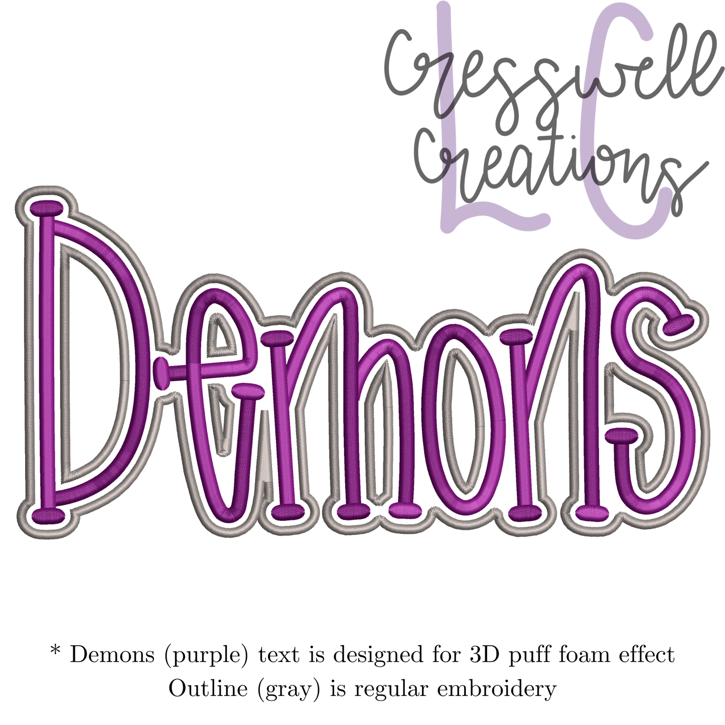 Demons 3D Puff  Machine Embroidery Design