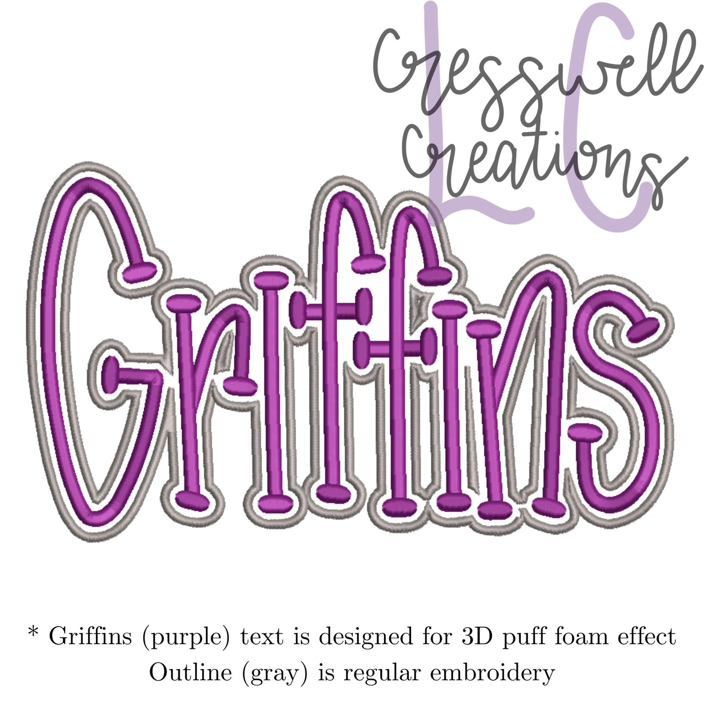 Griffins 3D Puff  Machine Embroidery Design