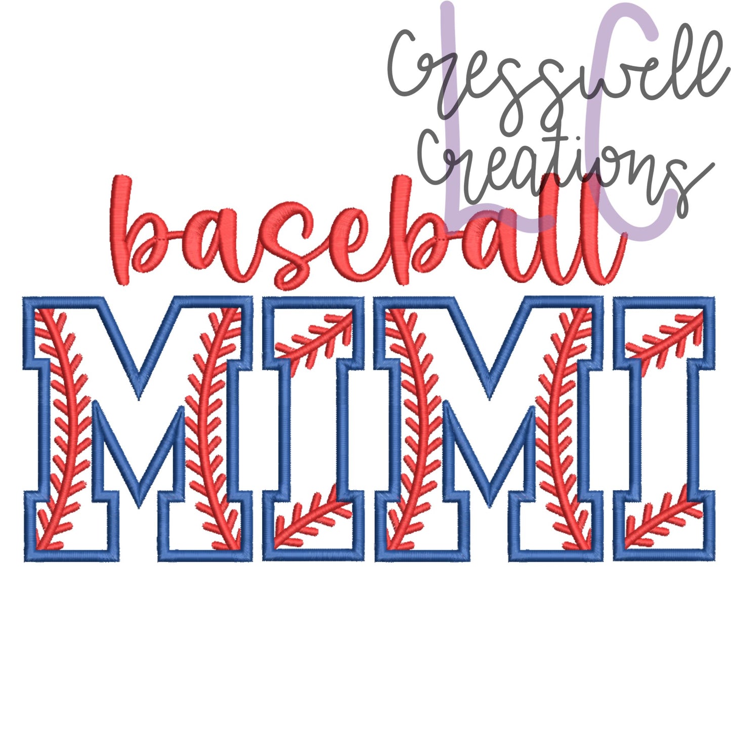 Baseball Mimi Applique Machine Embroidery Design // Includes Laces Design for Sleeves