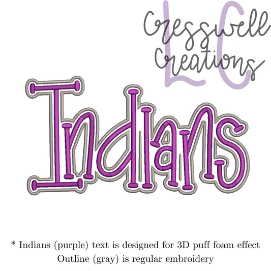 Indians 3D Puff  Machine Embroidery Design