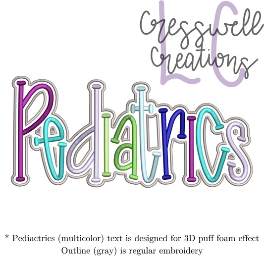 Pediatrics 3D Puff  Machine Embroidery Design