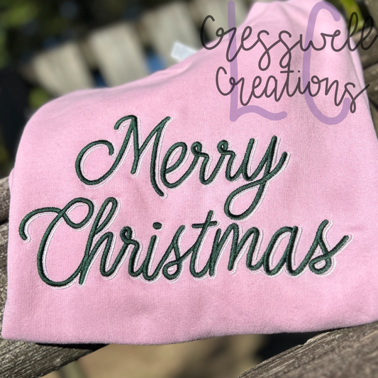 Merry Christmas Shadow Regular Machine Embroidery Design