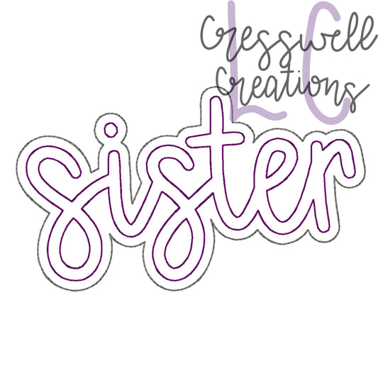 Sister Bean Stitch Double Applique Machine Embroidery Design