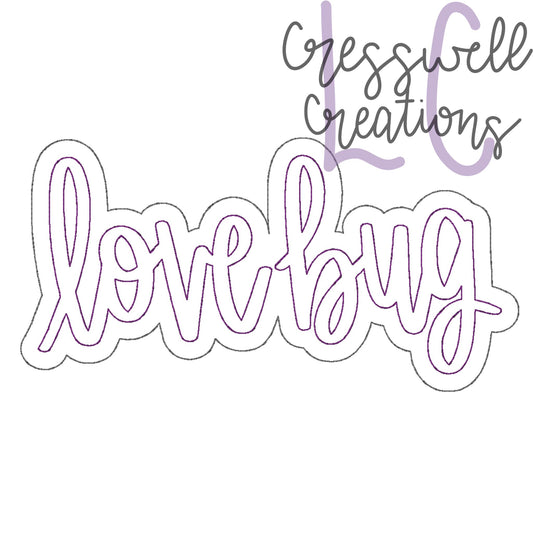 Love Bug Bean Stitch Double Applique Embroidery Design