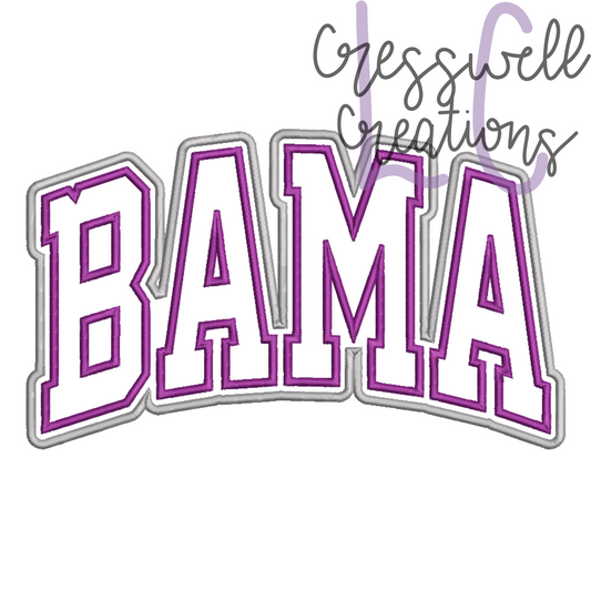 Bama Varsity Satin Stitch Double Applique