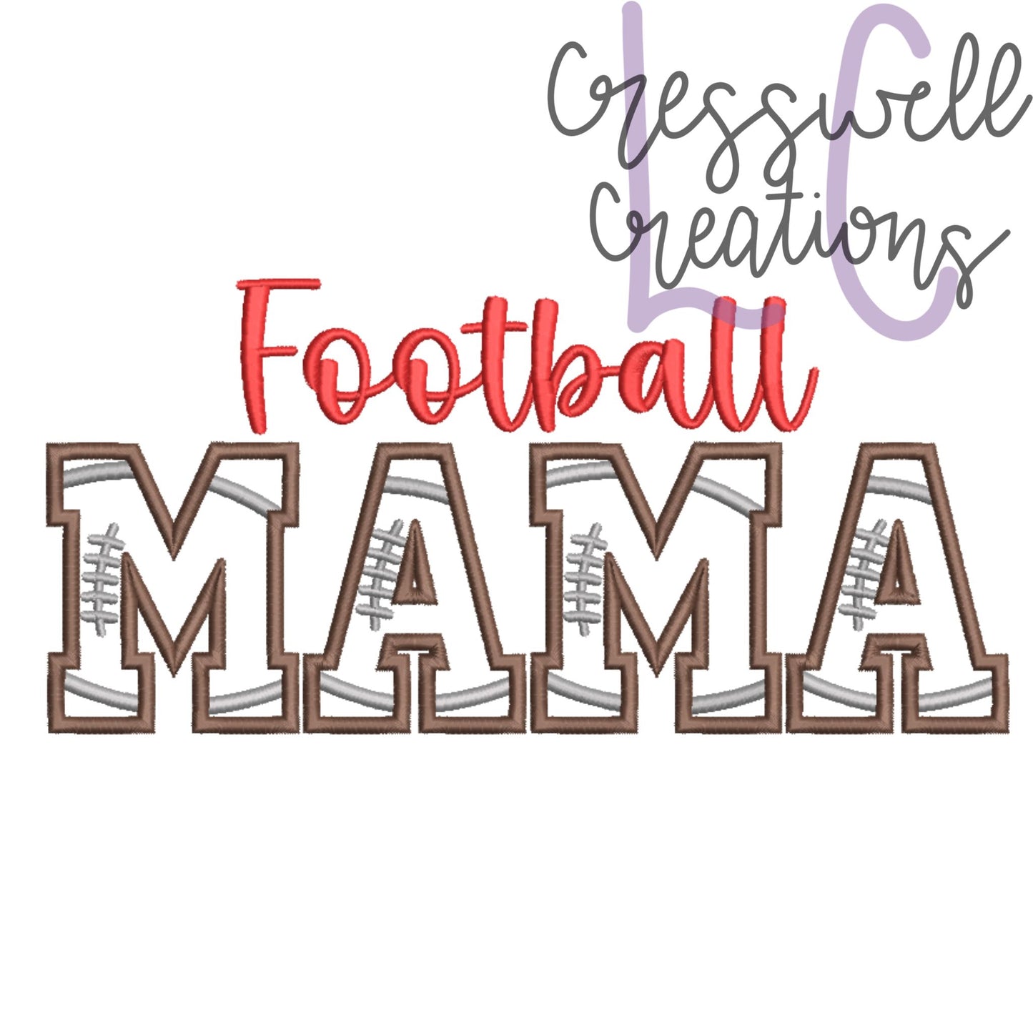 Football Mama Applique Machine Embroidery Design // Includes Ball Design for Sleeves