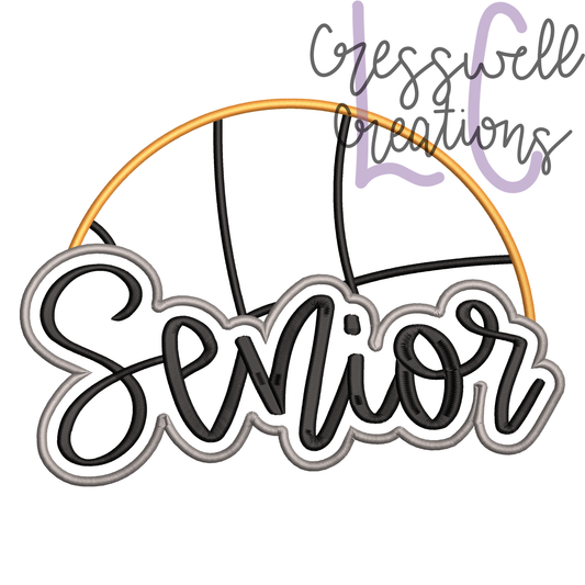Senior Basketball Applique Embroidery Design