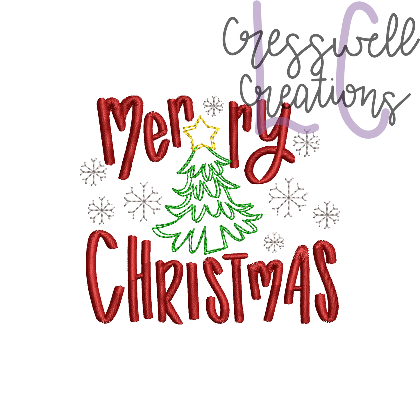Merry Christmas Pocket Machine Embroidery Design