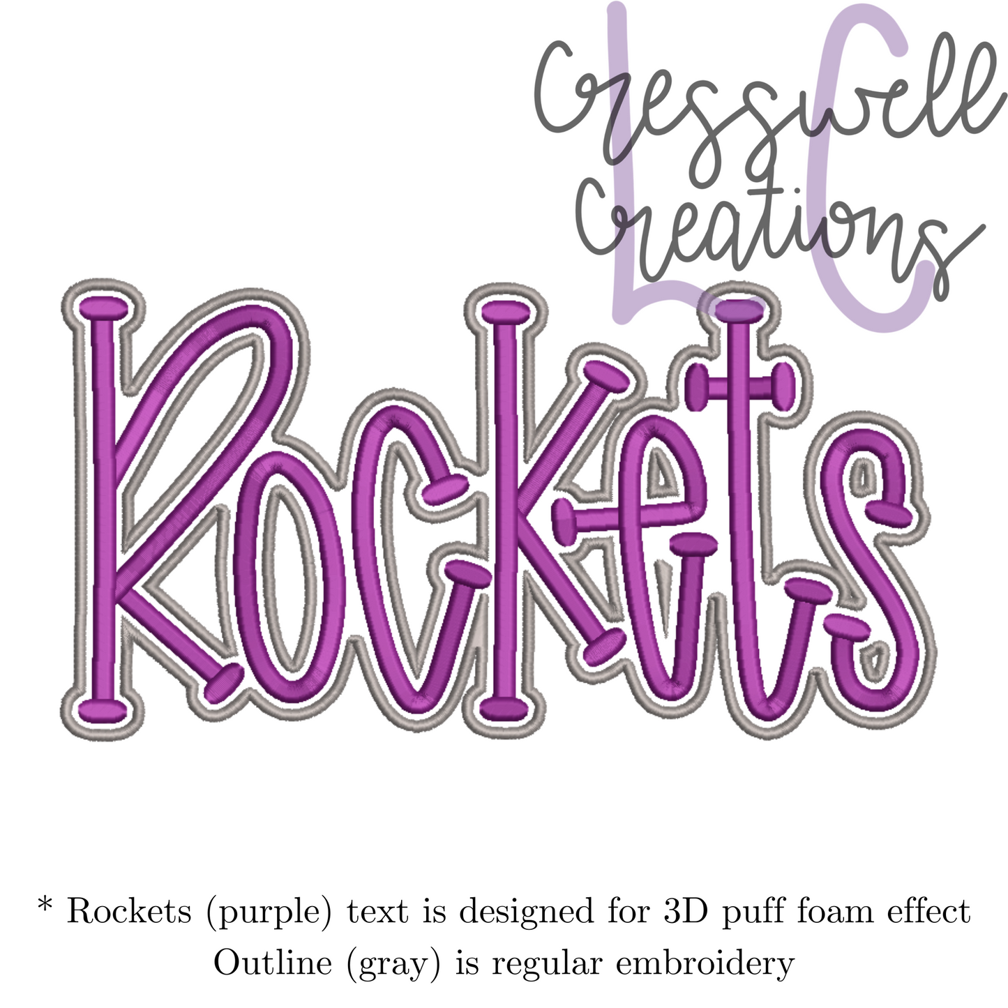 Rockets 3D Puff  Machine Embroidery Design