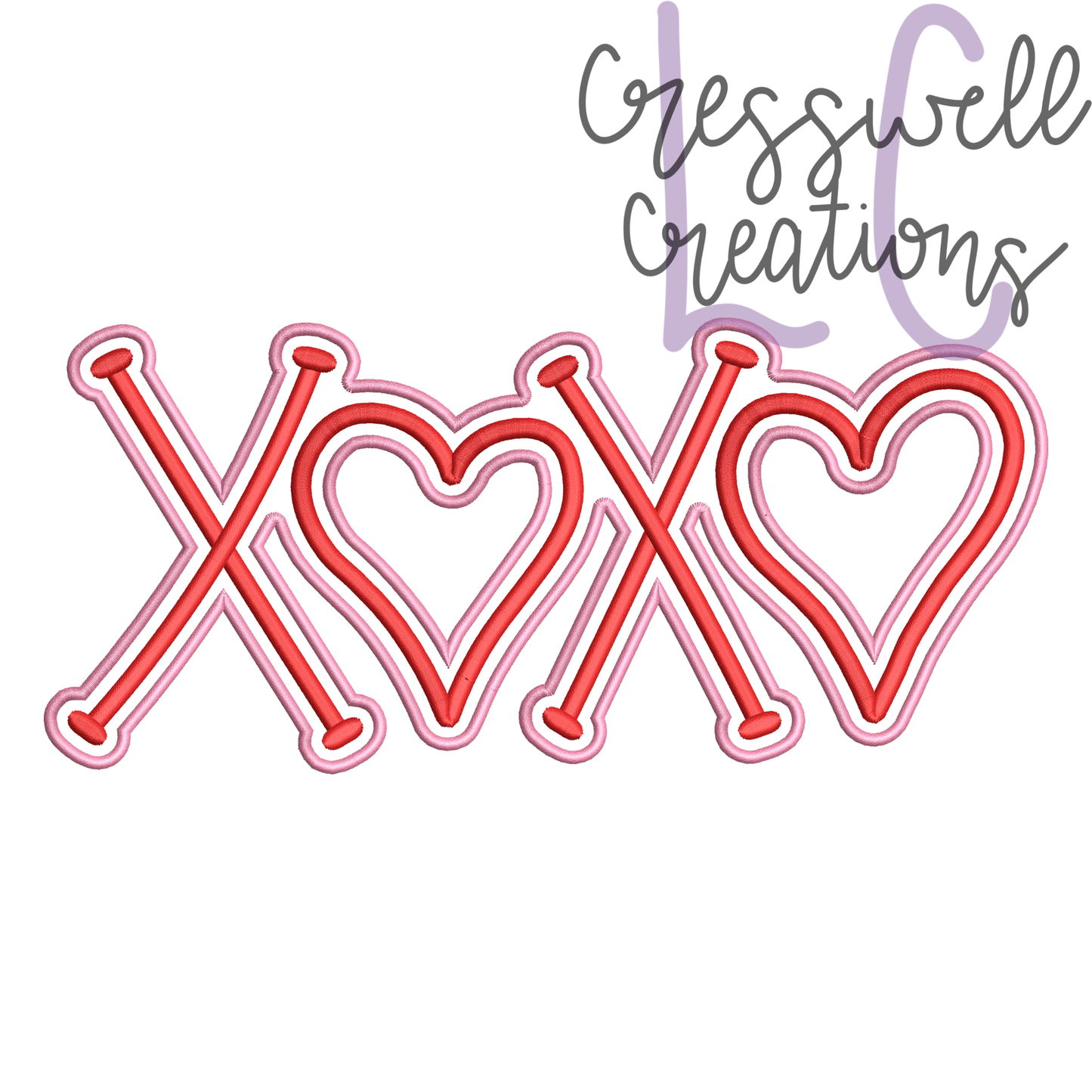 XOXO Hearts  Machine Embroidery Design