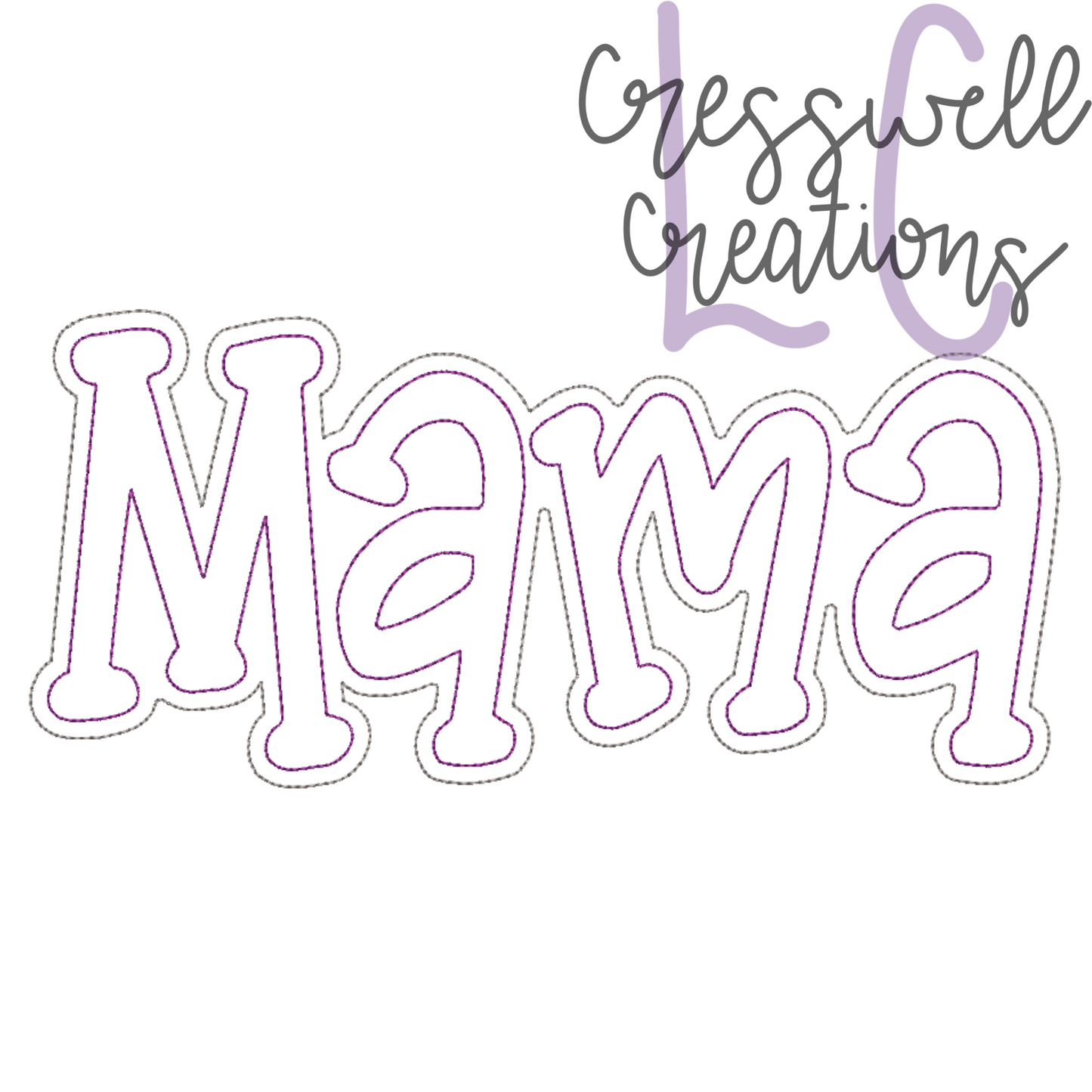Mama Funky Bean Stitch Double Applique Embroidery Design