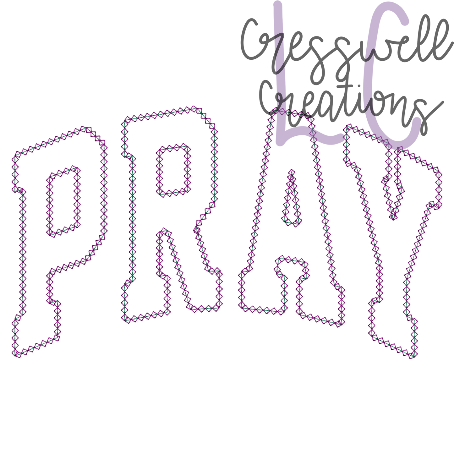 Pray Diamond Stitch Applique Embroidery Design