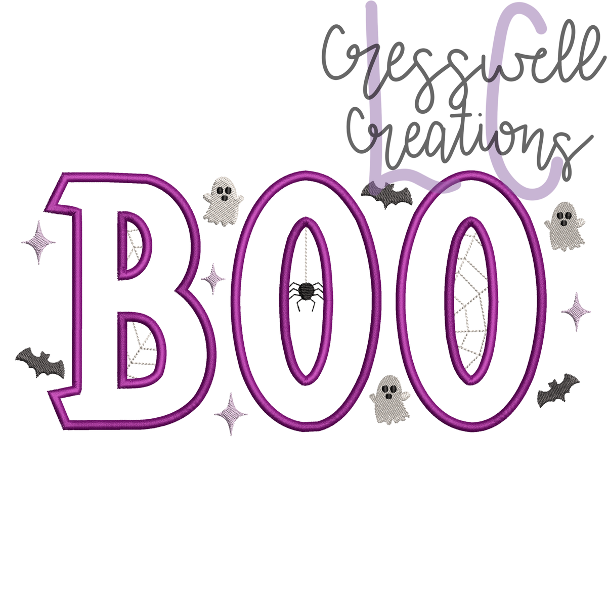 Boo Satin Stitch Applique Machine Embroidery Design