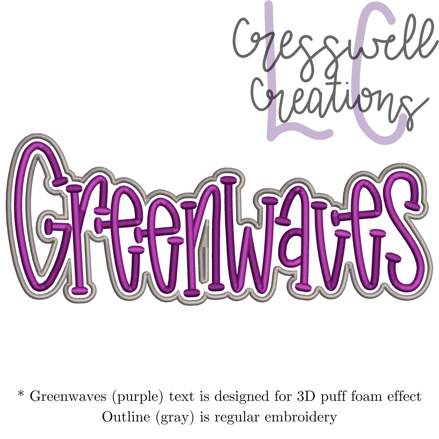 Greenwaves 3D Puff  Machine Embroidery Design