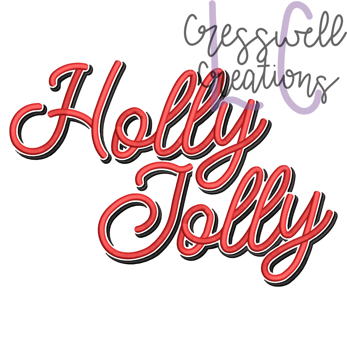 Holly Jolly Shadow Regular Machine Embroidery Design
