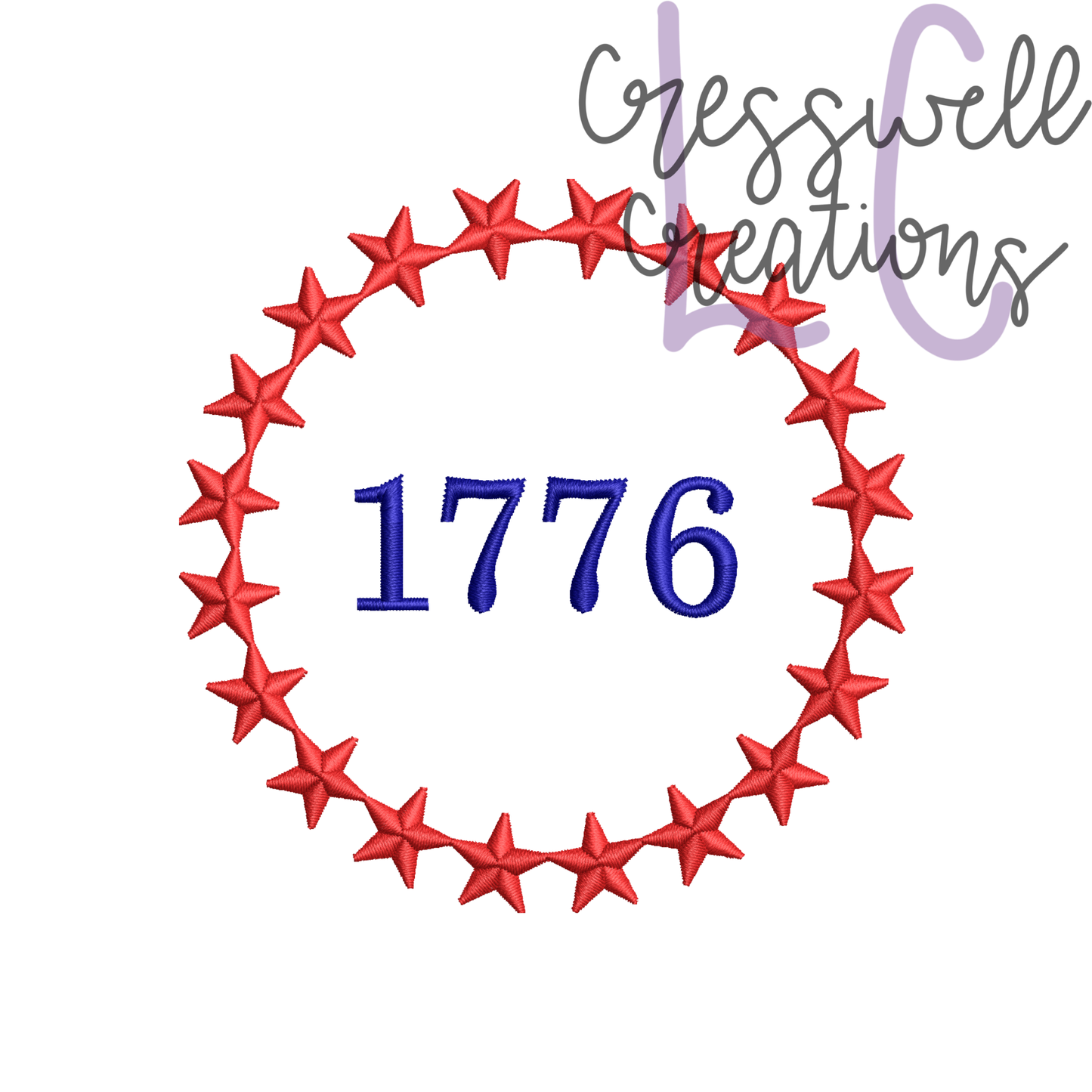 1776 Star Pocket Machine Embroidery Design