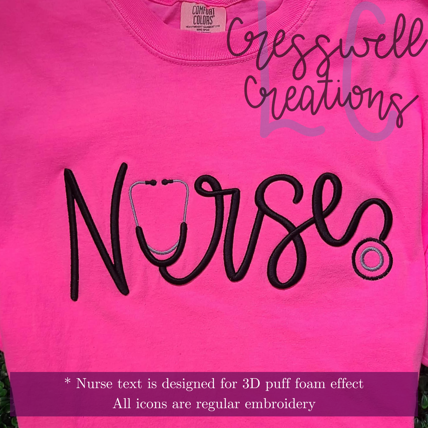 Nurse Stethoscope Puff Machine Embroidery Design