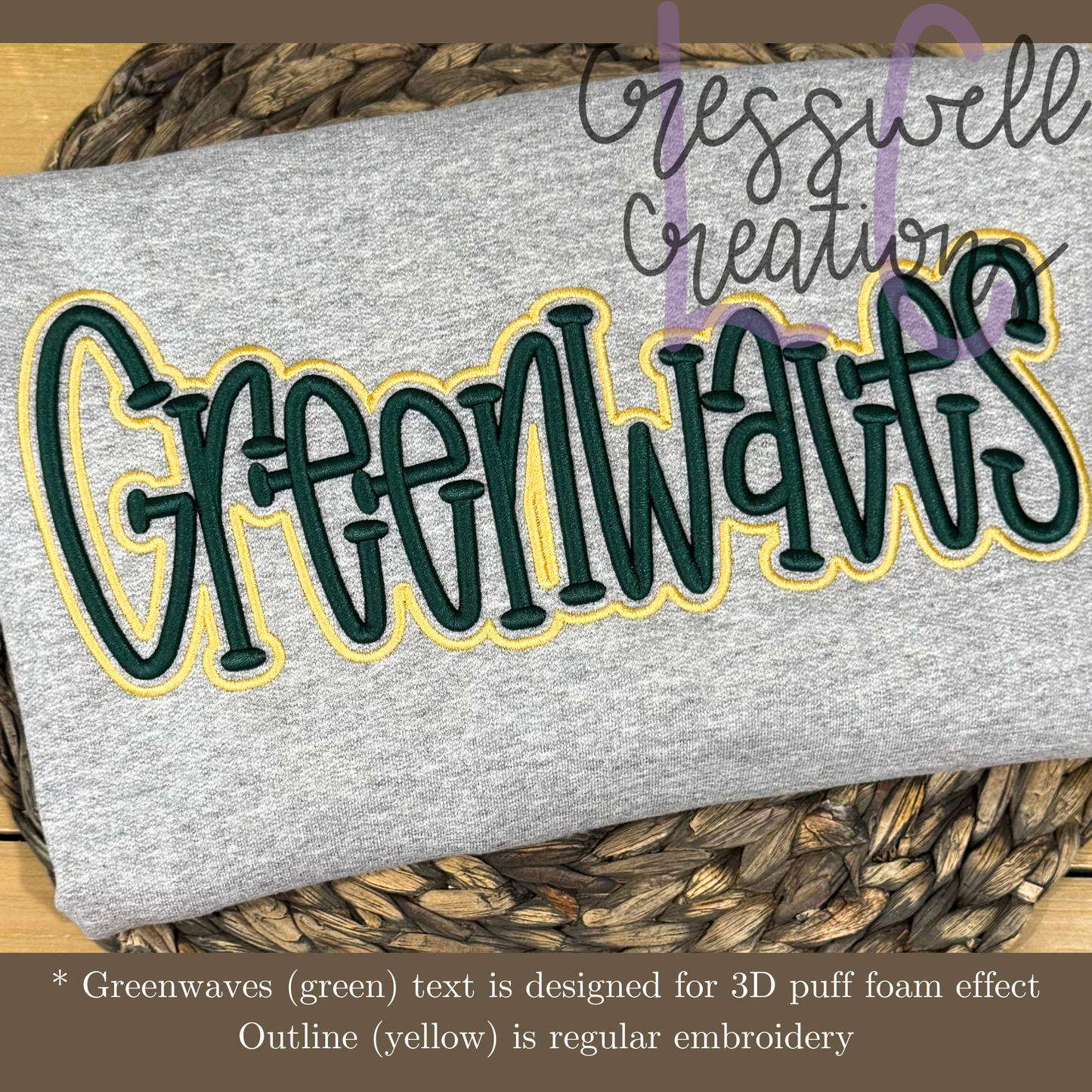 Greenwaves 3D Puff  Machine Embroidery Design