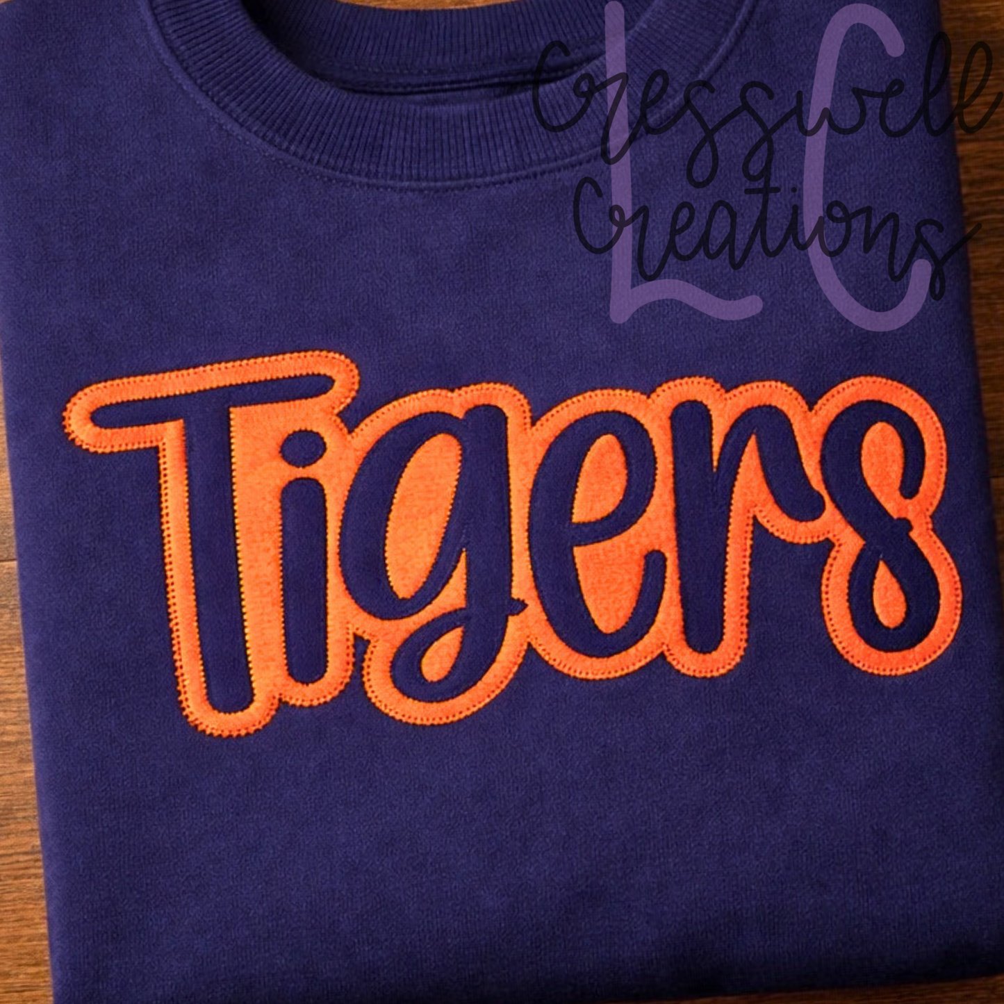 Tigers Zig Zag Stitch Double Applique Embroidery Design